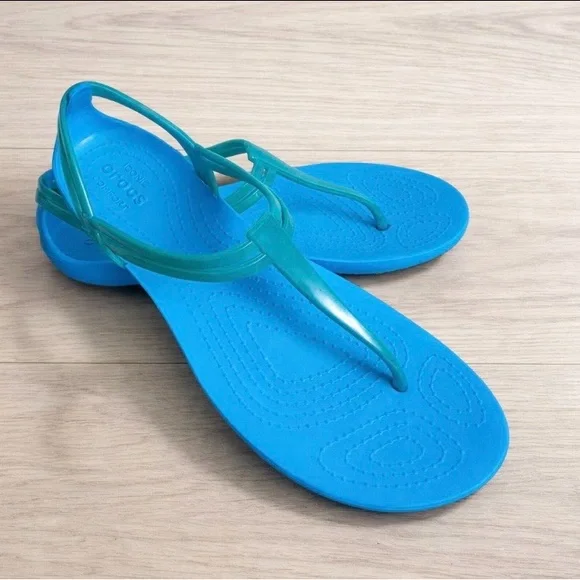 Crocs Kadee II Flip Flop Sandals Blue Iconic Comfort Women’s Size W8 - Picture 1 of 4
